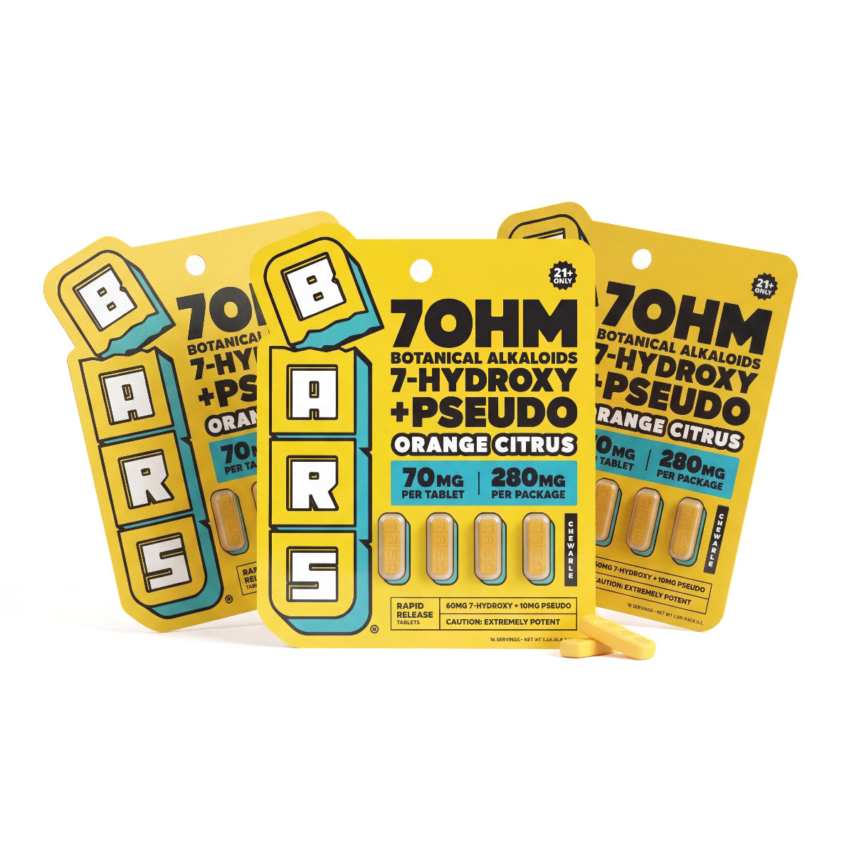 70mg - BARS7 Hydroxy + Pseudo Tablets - Orange Citrus - (840mg Total)