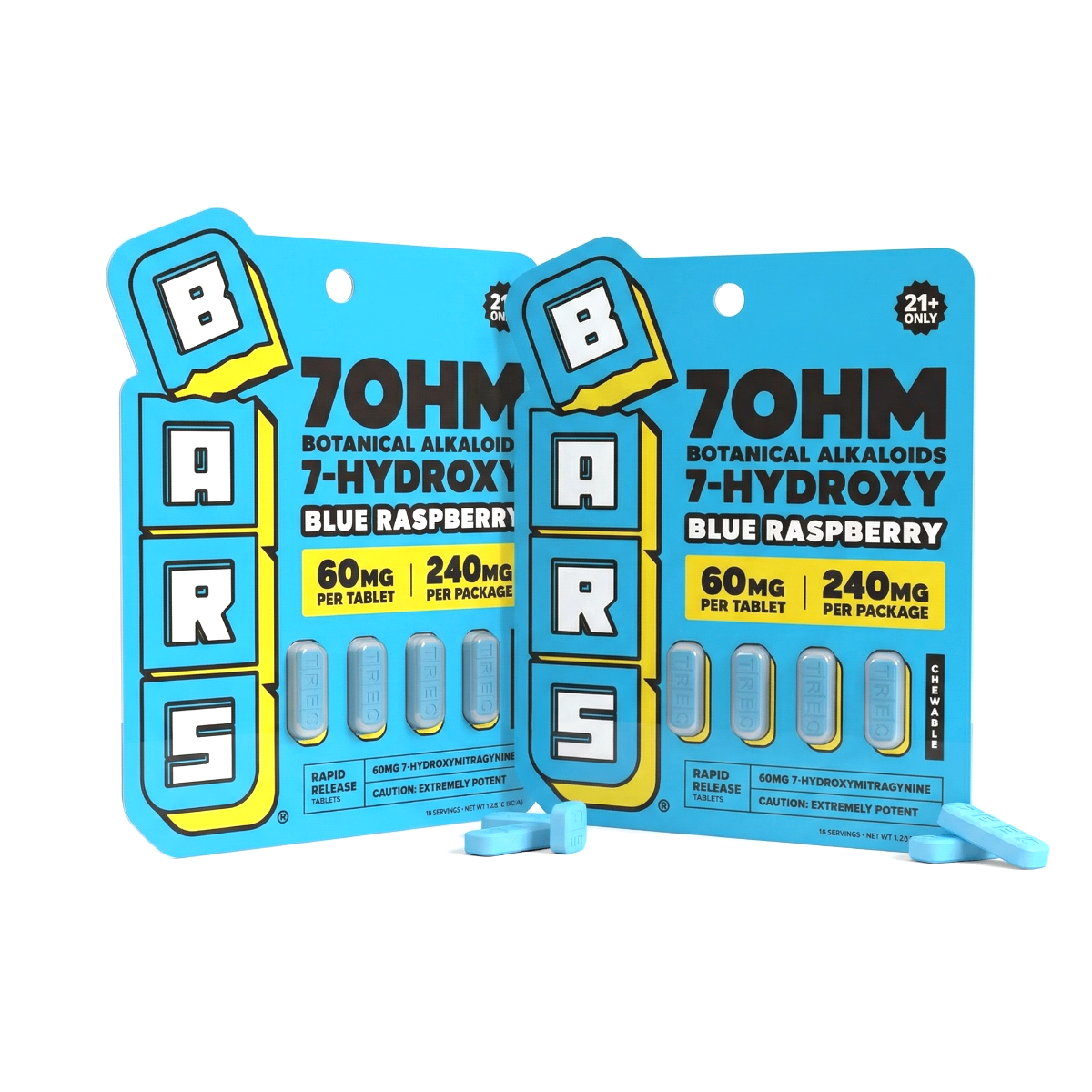 60mg - 7 Hydroxy Tablets - Blue Raspberry