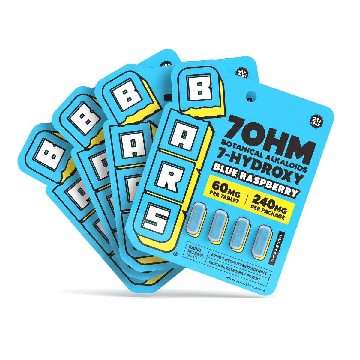 60mg - 7 Hydroxy Tablets - Blue Raspberry - 1