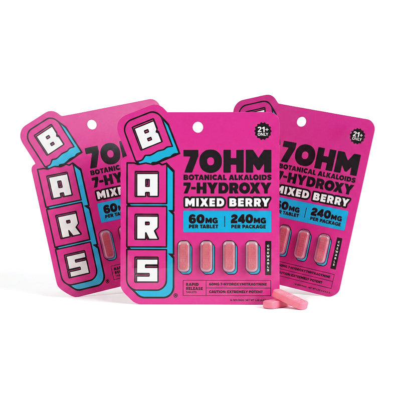 60mg - BARS 7 Hydroxy Tablets - Mixed Berry - (720mg Total)