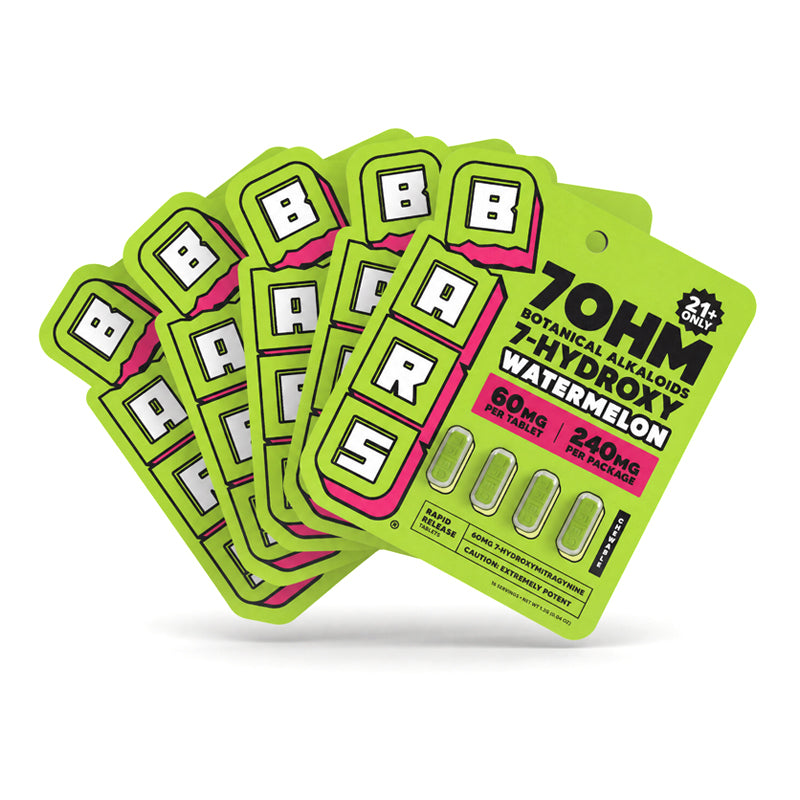 60mg - BARS 7 Hydroxy Tablets - Watermelon - (1200mg Total)