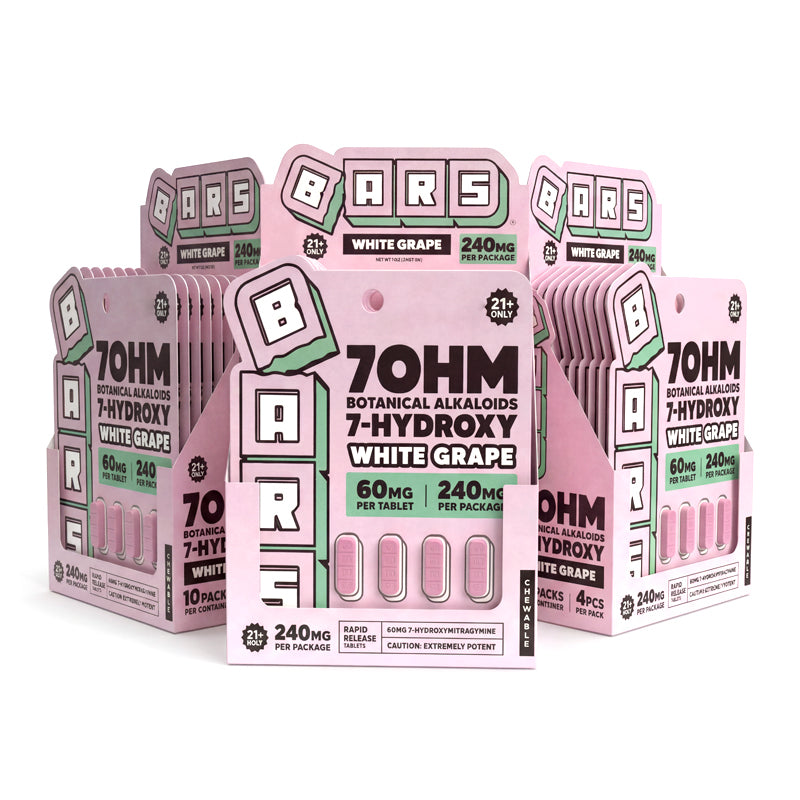 60mg - 7 Hydroxy Tablets - White Grape - (7200mg Total)