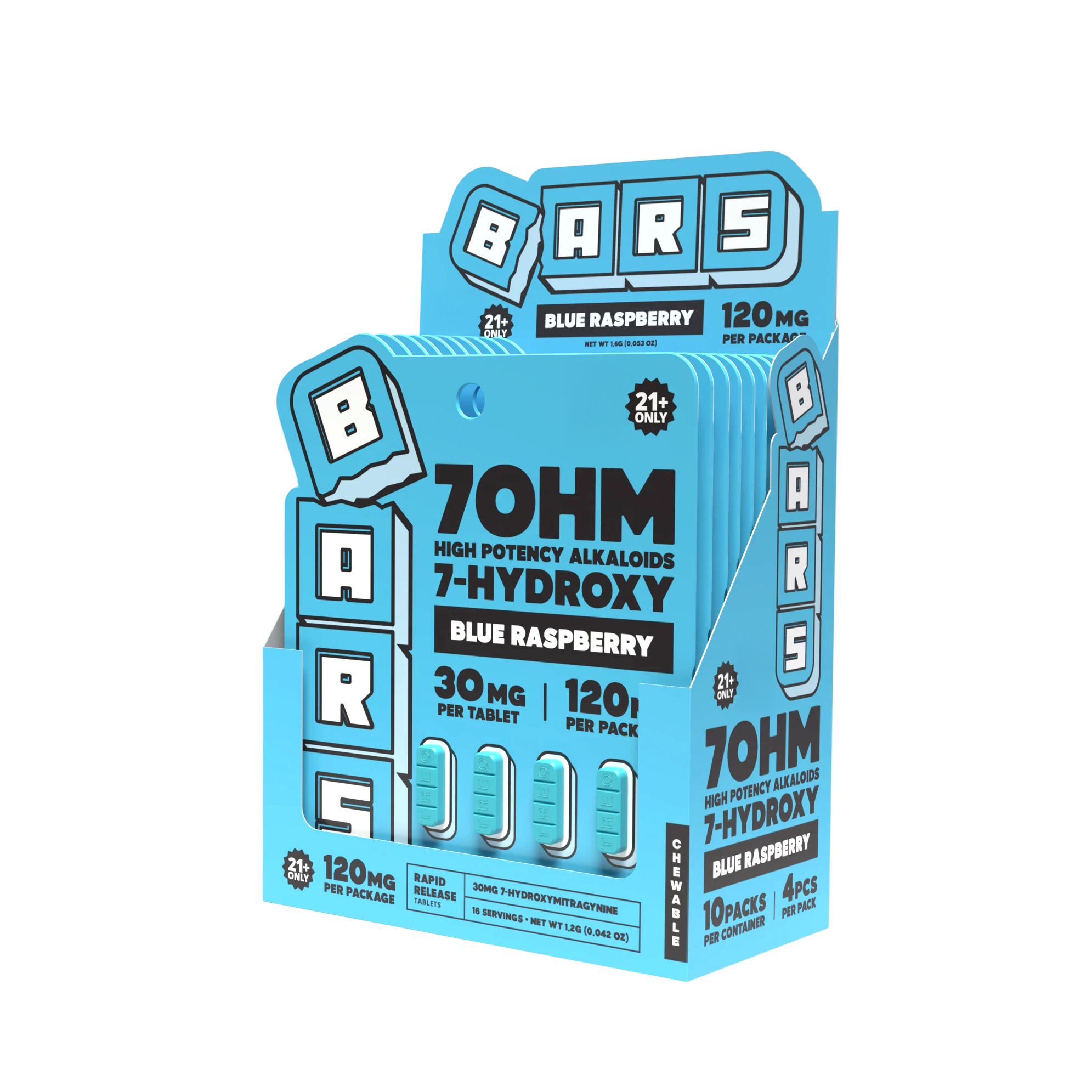 BARS 7 Hydroxy Tablets - Blue Raspberry