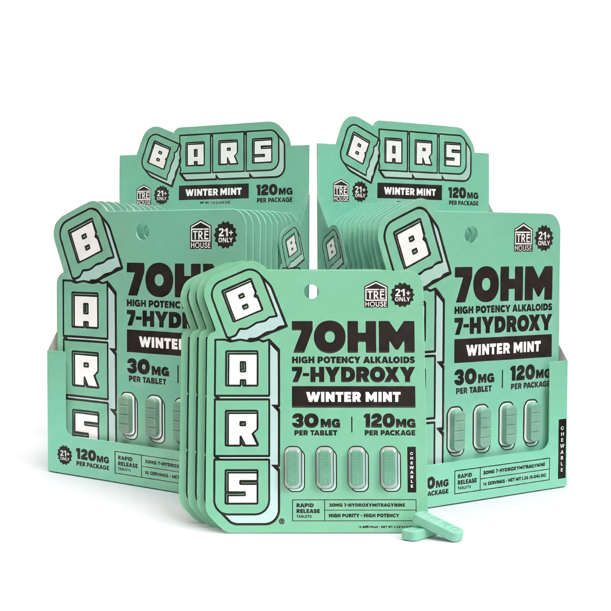 30mg - 7 Hydroxy Tablets - Winter Mint 100ct